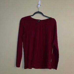 Fashion Nova Women Long Sleeve Burgundy Crew Neck Tee Size 1X